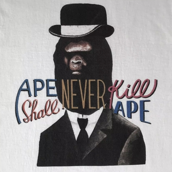 M BLACK A Bathing Ape BAPE 20th anniversary Motofumi colab T Shirt. Beyond Rare - Picture 1 of 5